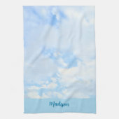 Foto van Peaceful Light Blue Sky - Aangepaste naam Theedoek (Verticaal)