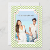 Foto van Peach Limoen Zig Zag Typography Wedding Kaart (Achterkant)