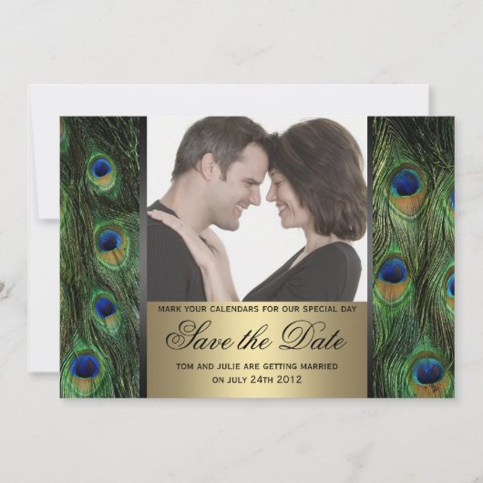 Foto van Peacock Save the Date (Voorkant)
