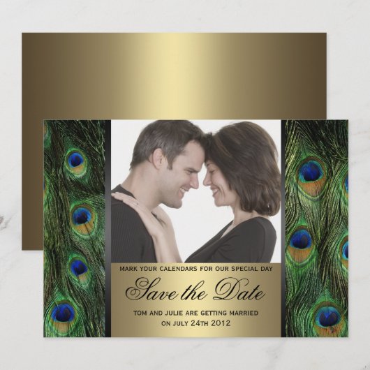 Foto van Peacock Save the Date (Voorkant / Achterkant)