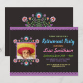 Foto van Pensioenpartij Fiesta Mexican Floral Kaart (Voorkant / Achterkant)