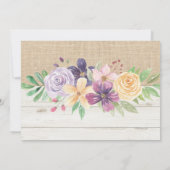 Foto van Pensioenpartij: Hout Burlap Floral Rustic Kaart (Achterkant)