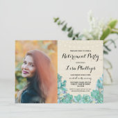 Foto van Pensioenpartij Mint Floral Succulents Kaart (Staand voorkant)