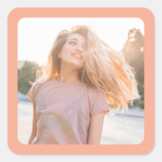 Foto van perzikrand vierkante sticker (Voorkant)