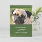 Foto van Pet Memorial Kaart 5"x7" Green (Staand voorkant)