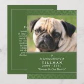Foto van Pet Memorial Kaart 5"x7" Green (Voorkant / Achterkant)