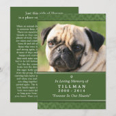 Foto van Pet Memorial Kaart 5"x7" Green - Mannelij (Voorkant / Achterkant)