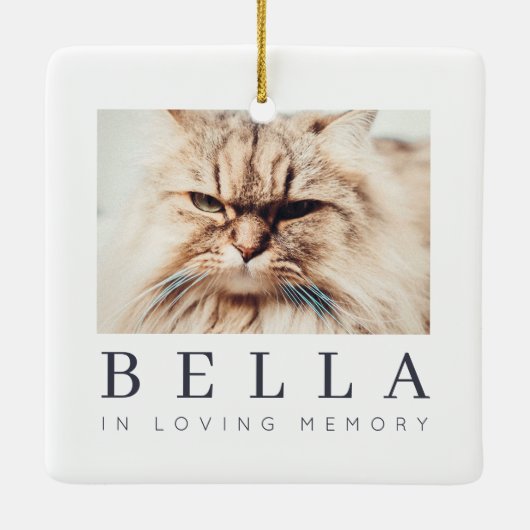 Foto van Pet Memorial Modern Simple Chic Keramisch Ornament (Achterkant)