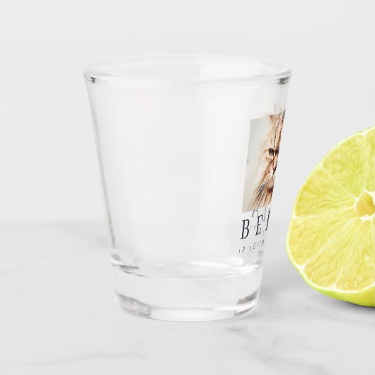 Foto van Pet Memorial Modern Simple Chic Shot Glas (Links)