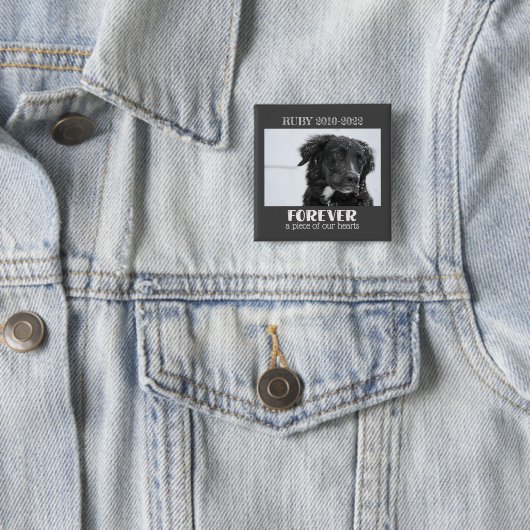 Foto van Pet Memorial Vierkante Button 5,1 Cm (In situ)