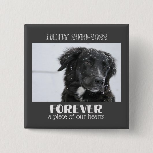 Foto van Pet Memorial Vierkante Button 5,1 Cm (Voorkant)