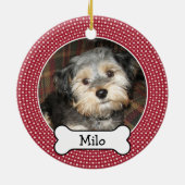 Foto van Pet met Dog Bone - dubbelzijdig Keramisch Ornament (Achterkant)