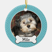 Foto van Pet met Dog Bone - dubbelzijdig Keramisch Ornament (Voorkant)