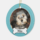 Foto van Pet met Dog Bone - dubbelzijdig Keramisch Ornament (Links)