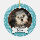 Foto van Pet met Dog Bone - dubbelzijdig Keramisch Ornament (Achterkant)