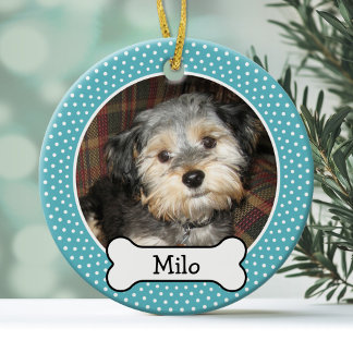 Foto van Pet met Dog Bone - dubbelzijdig Keramisch Ornament