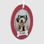 Foto van Pet met Dog Bone - dubbelzijdig Ornament (voorkant)