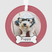 Foto van Pet met Dog Bone - dubbelzijdig Ornament (achterkant)