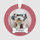 Foto van Pet met Dog Bone - dubbelzijdig Ornament (voorkant)