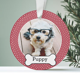 Foto van Pet met Dog Bone - dubbelzijdig Ornament