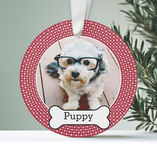 Foto van Pet met Dog Bone - dubbelzijdig Ornament