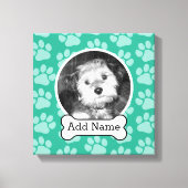 Foto van Pet met Dog Bone en Paw Prints Green (Voorkant)