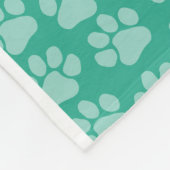 Foto van Pet met Dog Bone en Paw Prints Green Fleece Deken (Hoek)