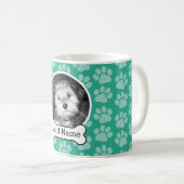 Foto van Pet met Dog Bone en Paw Prints Green Koffiemok (Voorkant rechts)