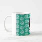 Foto van Pet met Dog Bone en Paw Prints Green Koffiemok (Links)