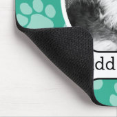 Foto van Pet met Dog Bone en Paw Prints Green Muismat (Hoek)