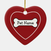 Foto van Pet met Dog Bone - Hart dubbelzijdig Keramisch Ornament (Achterkant)