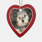 Foto van Pet met Dog Bone - Hart dubbelzijdig Keramisch Ornament (Links)