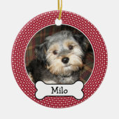 Foto van Pet met Dog Bone - Single Sided Keramisch Ornament (Voorkant)