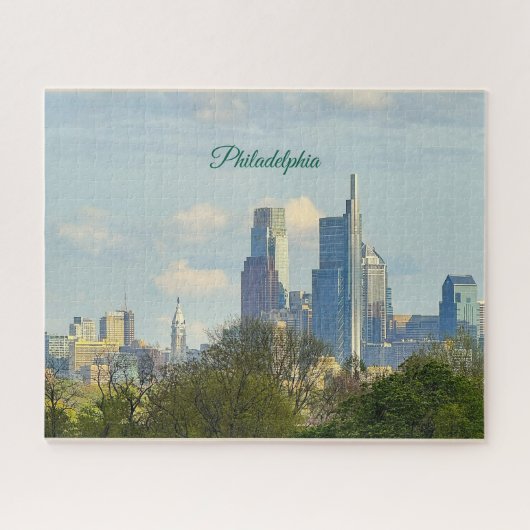 Foto van Philadelphia silhouet Legpuzzel (Horizontaal)