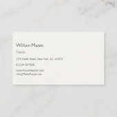  foto van piano/pianist - Visitekaartje (Achterkant)