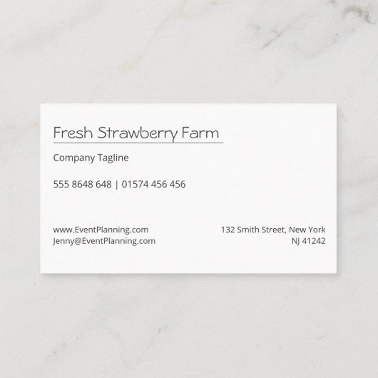 Foto van Pick je eigen Visitekaartje aardbeien (Achterkant)