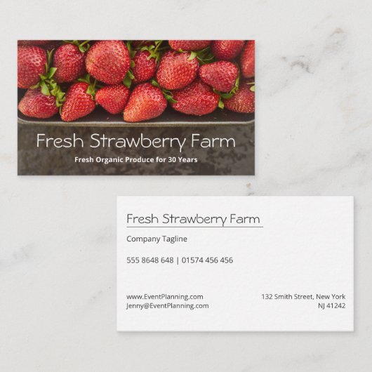 Foto van Pick je eigen Visitekaartje aardbeien (Voorkant / Achterkant)