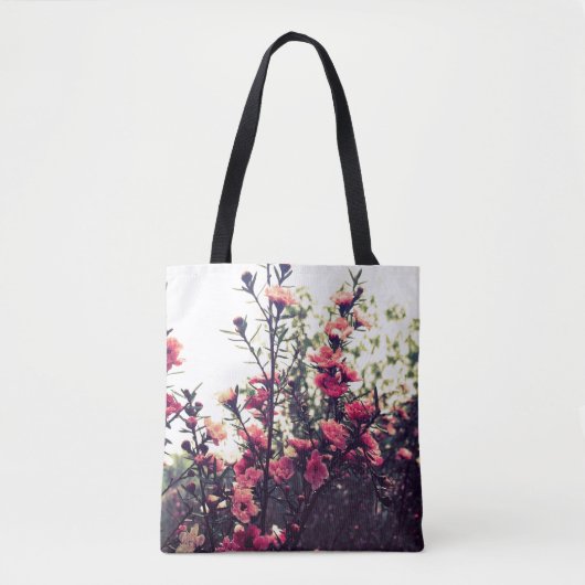 Foto van Pink Blossom Wild Meadow Tote Bag (Voorkant)