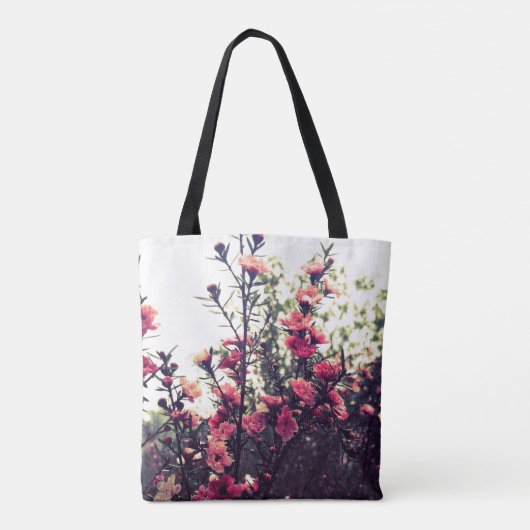 Foto van Pink Blossom Wild Meadow Tote Bag (Achterkant)