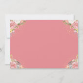 Foto van Pink Coral Floral First Kaart (Achterkant)