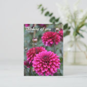 Foto van Pink Dahlia Floral Briefkaart (Staand voorkant)