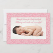 Foto van Pink Daisy Baby Girl Aankondiging van geb (Achterkant)