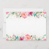 Foto van Pink Floral Bunny Birthday Hartelijk dank Bedankkaart (Achterkant)