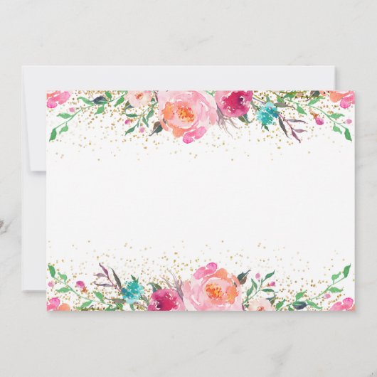 Foto van Pink Floral Bunny Birthday Hartelijk dank Bedankkaart (Achterkant)