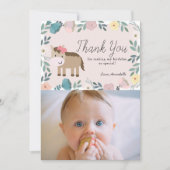 Foto van Pink Floral Horse Birthday Kaart (Voorkant)