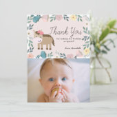 Foto van Pink Floral Horse Birthday Kaart (Staand voorkant)