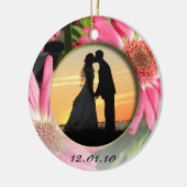Foto van Pink Gerber Daisy Keramisch Ornament (Links)