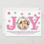 Foto van Pink Joy en kerst bloemenkrans Feestdagenkaart (Voorkant)