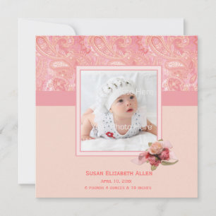 Foto van Pink Paisley Baby Aankondiging