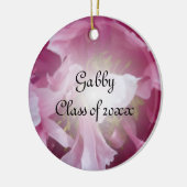 Foto van Pink Peony Afstuderen Keramisch Ornament (Links)